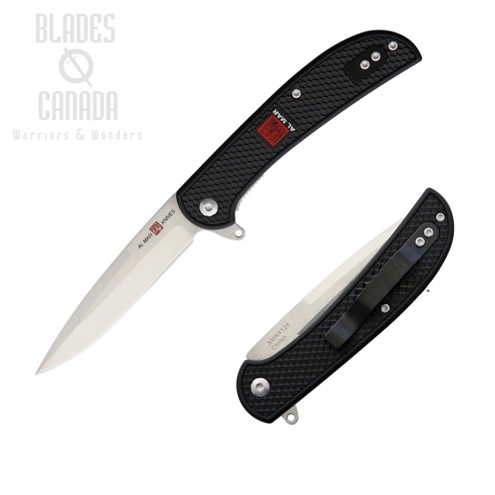 (image for) Al Mar Ultralight Falcon Flipper Folding Knife, 8Cr13MoV, FRN Black, AMK4124